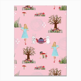 Alice Wonderland Pink Canvas Print