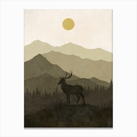 Deer In The Mountains 8 Canvas Print