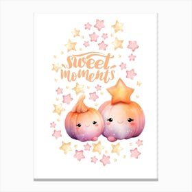 Sweet Moments little pumpkins white background Canvas Print