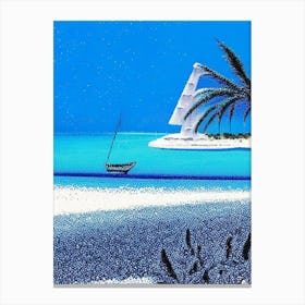 Turks And Caicos Pointillism Style Tropical Destination Canvas Print