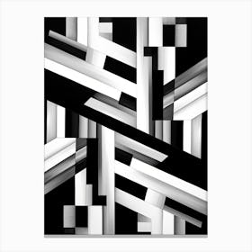 Illusion Abstract Black And White 2 Canvas Print