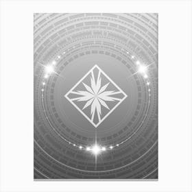 Geometric Glyph in White and Silver with Sparkle Array n.0354 Canvas Print