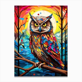 Owl Abstract Pop Art 5 Canvas Print