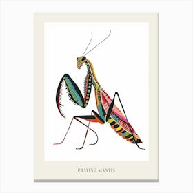 Colourful Insect Illustration Praying Mantis 3 Poster Canvas Print