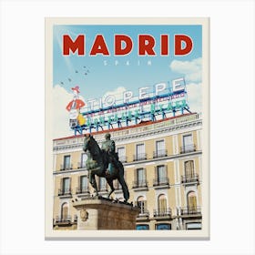 Madrid Spain Tio Pepe Travel Poster Canvas Print