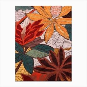 Fall Botanicals Poinsettia 1 Canvas Print