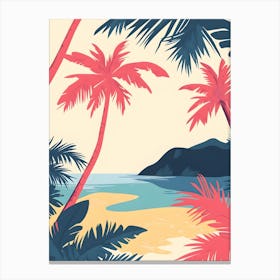 Palm Trees On The Beach 1 Canvas Print