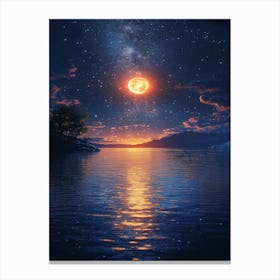 Moon And Stars 20 Canvas Print