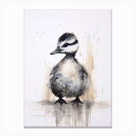 Duckling Water Colour Paint Splash Canvas Print