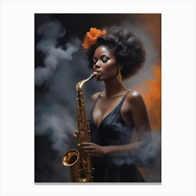 Blues Music Trumpet Saxophone 0x Canvas Print