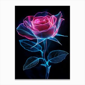 Neon Rose 2 Canvas Print