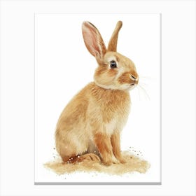 Tan Rabbit Nursery Illustration 4 Canvas Print