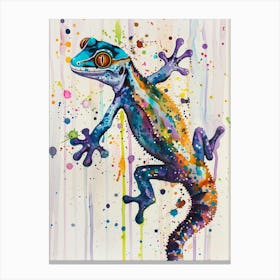 Gecko Colourful Watercolour 2 Canvas Print
