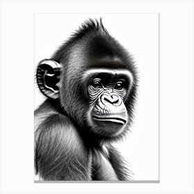 Baby Gorilla Gorillas Graffiti Style 2 Canvas Print