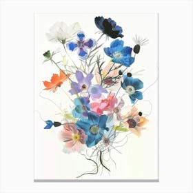 Nigella 2 Collage Flower Bouquet Canvas Print