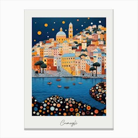 Poster Of Camogli, Italy, Illustration In The Style Of Pop Art 4 Canvas Print