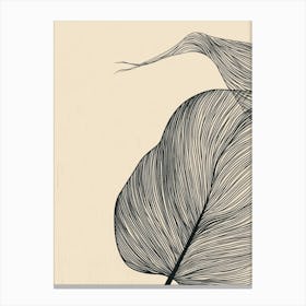 Leaf In Black And White 1 Canvas Print