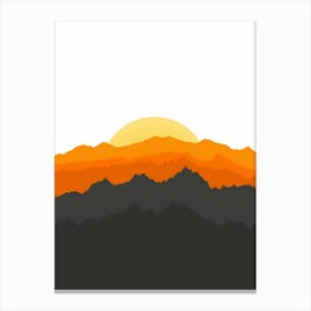 Sunset Over Mountains 2 Canvas Print