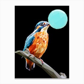 Low Poly Kingfisher Canvas Print