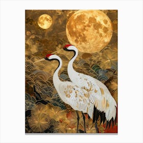 Cranes In The Moonlight 3 Canvas Print