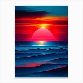 Sunrise Over Ocean Waterscape Pop Art Photography 1 Canvas Print