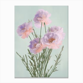 Lavender Flowers Acrylic Painting In Pastel Colours 1 Canvas Print