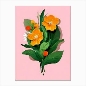 Bouquet Of Orange Flowers Canvas Print