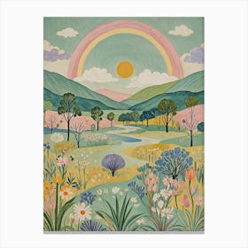 Whimsical Pastel Landscape Canvas Print