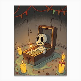 Skeleton In A Box Canvas Print