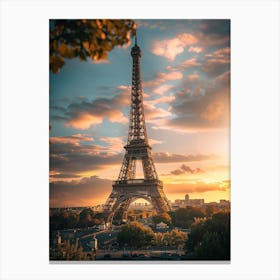 Eiffel Tower At Sunset 1 Canvas Print