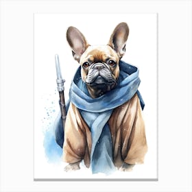 French Bulldog Dog As A Jedi 2 Canvas Print