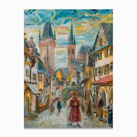A Tapestry Of Old Town Europe During The Renaissance Canvas Print