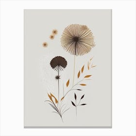 Dandelion Spices And Herbs Retro Minimal 4 Canvas Print