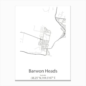 Barwon Heads,Australia Minimalist Map Canvas Print