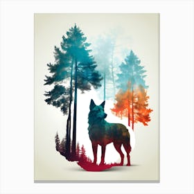 Wolf In The Forest 1 Canvas Print