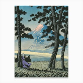 Fuji and Moving Castle view Canvas Print