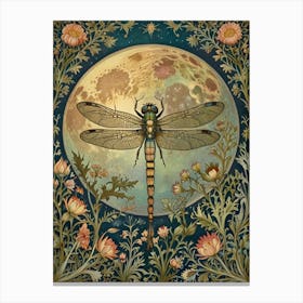 William Morris Dragonfly In The Moonlight Canvas Print