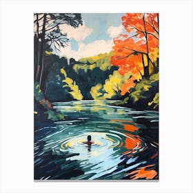 Wild Swimming At River Nidd Yorkshire 3 Canvas Print