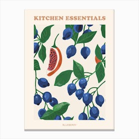 Blueberry & Fig Slice Pattern Illustration Poster Canvas Print