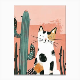 Cat And Cactus Canvas Print Canvas Print