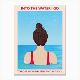 Into The Water (Red) Canvas Print