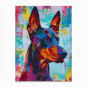 Doberman dog colourful painting Canvas Print