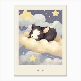 Sleeping Baby Skunk 2 Nursery Poster Canvas Print