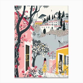 Walking in Athens illustration Canvas Print