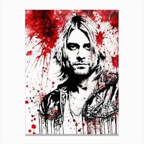 Kurt Cobain Portrait Ink Painting (13) Canvas Print