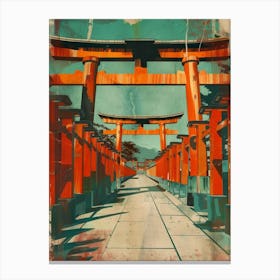 Fushimi Inari Taisha Vintage Mid Century Modern Canvas Print