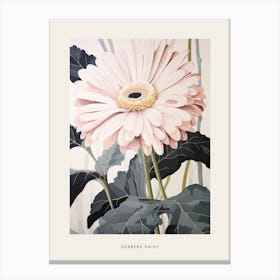Flower Illustration Gerbera Daisy Poster Canvas Print