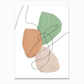 Abstract Line On Green Canvas Print
