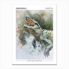 Crocodile Pastel Watercolour 2 Poster Leinwandbild