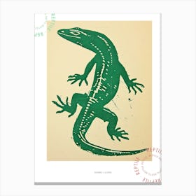 Forest Green Skinks Lizard Bold Block Colour 2 Poster Canvas Print